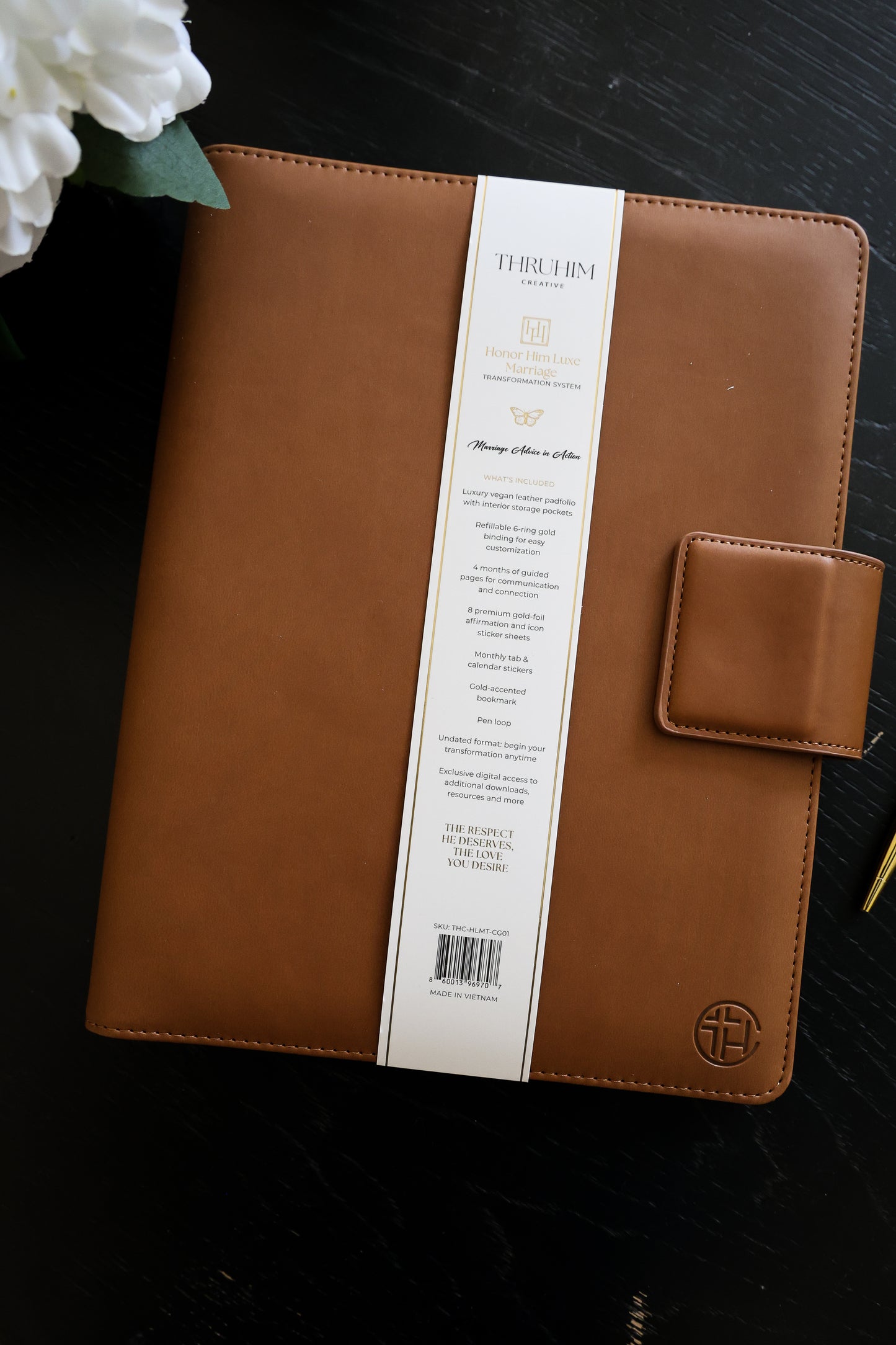 Honor Him Luxe Marriage Transformation System Padfolio Cognac Edition
