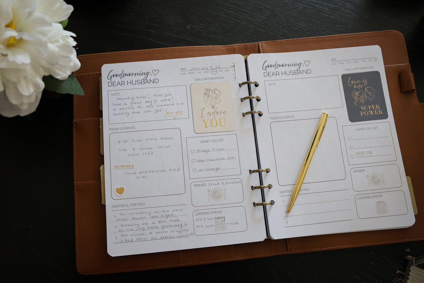 Honor Him Luxe Marriage Transformation System Padfolio Cognac Edition