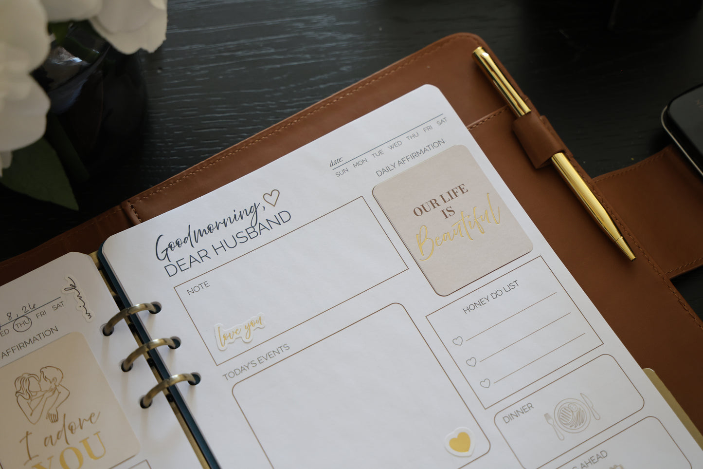 Honor Him Luxe Marriage Transformation System Padfolio Cognac Edition