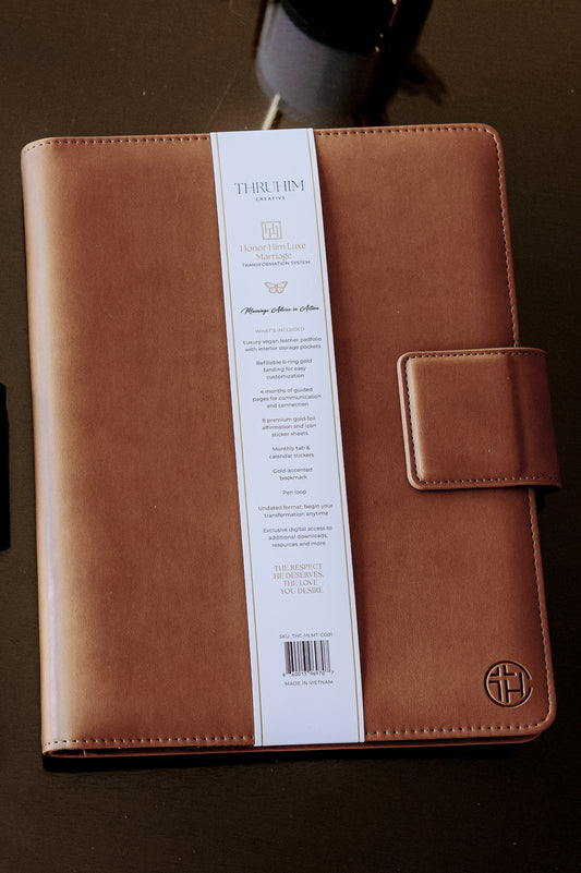 Honor Him Luxe Marriage Transformation System Padfolio Cognac Edition