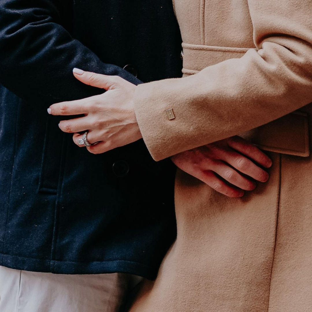 Close-up of a husband and wife embracing, symbolizing love, trust, and intentional connection through a Christ-centered marriage. Represents the heart behind ThruHim Creative and the Honor Him Marriage Transformation System.