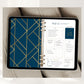 Month at a glance calendar page displayed on tablet for marriage planning, reflection, and intentional daily habits