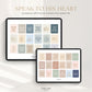 Faith-based marriage affirmation sticker collection displayed on tablet for digital journaling and daily habits
