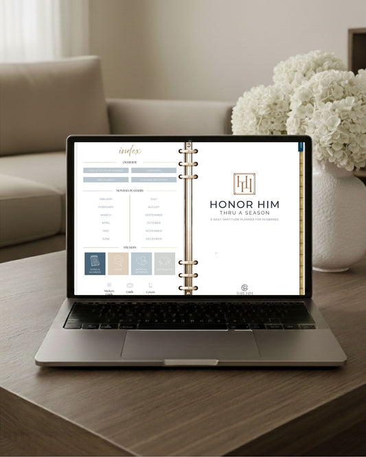 Honor Him Luxe Digital Collection dashboard page displayed on a laptop
