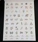 Seasonal icon stickers from the Honor Him Thru Holidays Affirmation Sticker Book featuring Christmas, Valentine’s Day, Easter, Halloween, Thanksgiving, Father’s Day, and Fourth of July designs.