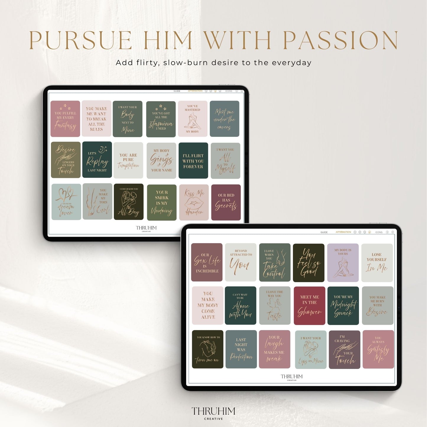 Honor Him Thru Intimacy Digital Sticker Book featuring romantic affirmation stickers designed to inspire intimacy, affection, and meaningful connection in digital marriage planners and journals.