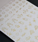 Decorative gold foil icon stickers from the Honor Him Thru Words Affirmation Sticker Book for planners, journals, and love notes.