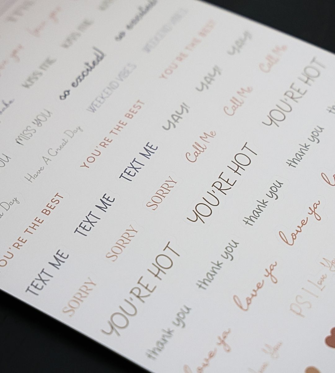 Word and phrase stickers from the Honor Him Thru Words Affirmation Sticker Book for encouraging notes and planner decoration.