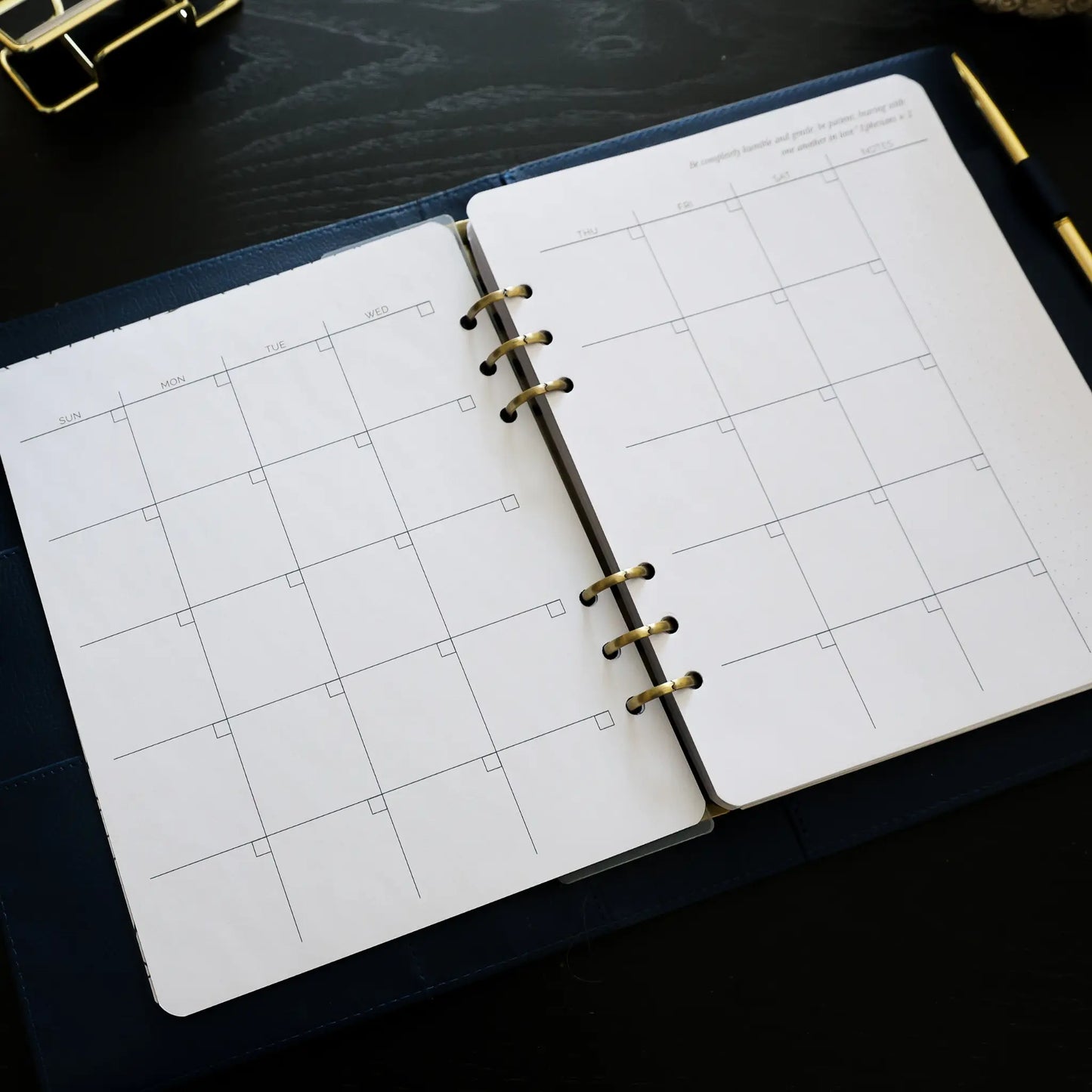 Undated monthly calendar pages inside the Honor Him Luxe Marriage Transformation System for planning meaningful moments, family schedules, and intentional time together throughout the year